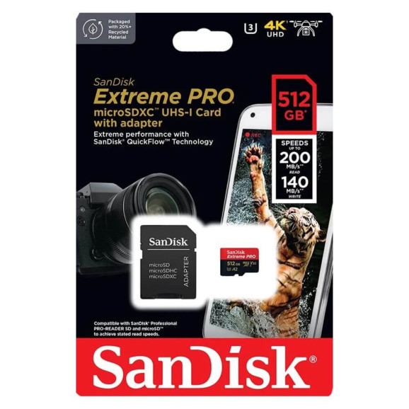 MEMORY CARD MICRO SD 512GB SANDISK EXTREME PRO